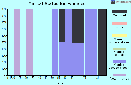 Zip code 36538 marital status for females
