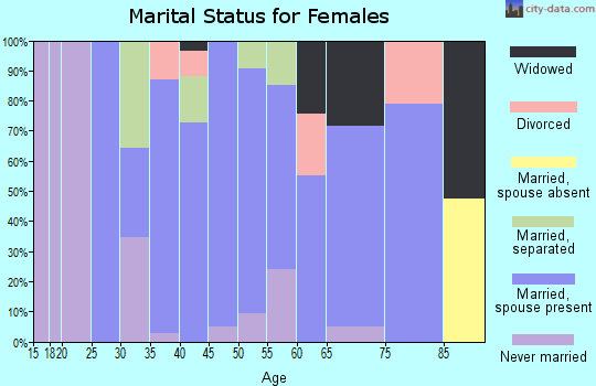 Zip code 36908 marital status for females
