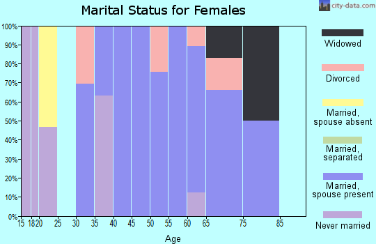 Zip code 37079 marital status for females