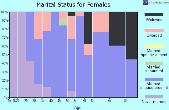 Zip code 37085 marital status for females