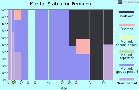 Zip code 37147 marital status for females