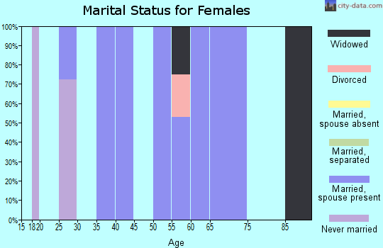 Zip code 37151 marital status for females