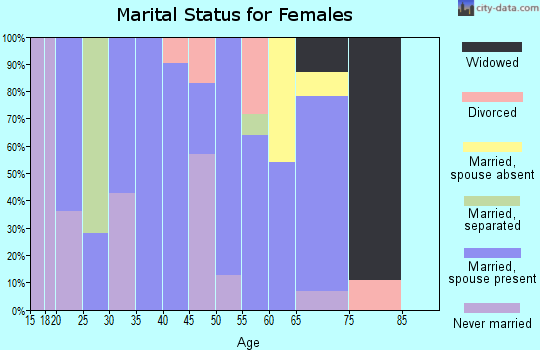 Zip code 37335 marital status for females