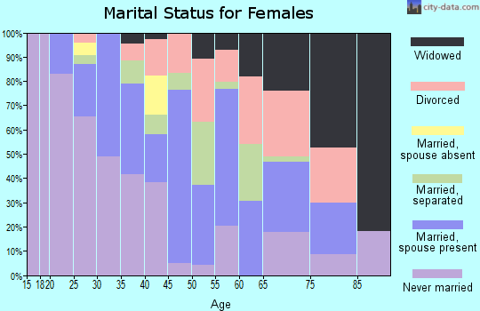 Zip code 37407 marital status for females