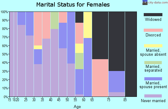 Zip code 37408 marital status for females