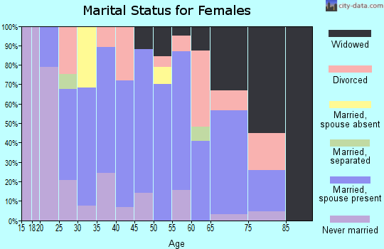 Zip code 37419 marital status for females