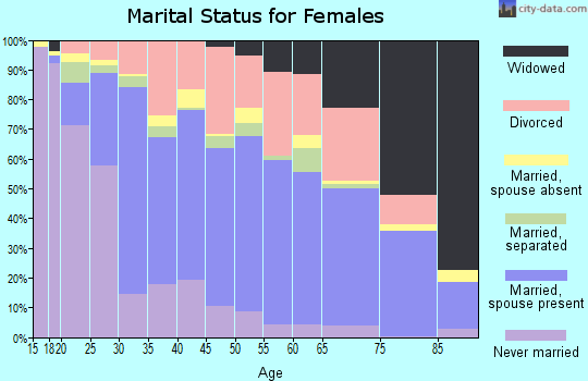 Zip code 37601 marital status for females