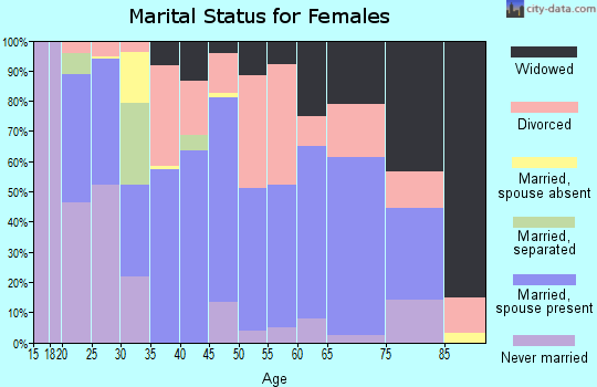 Zip code 37807 marital status for females