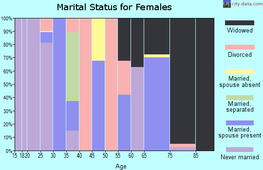 Zip code 37916 marital status for females