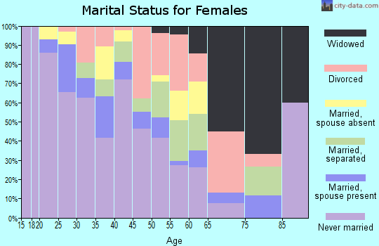 Zip code 38105 marital status for females