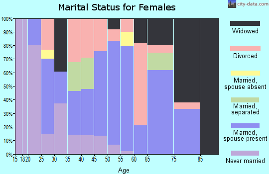 Zip code 38220 marital status for females