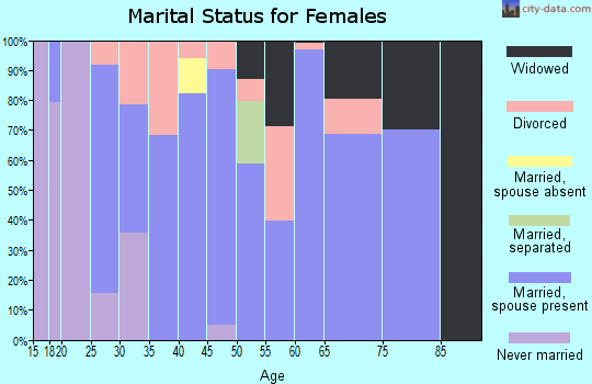 Zip code 38231 marital status for females
