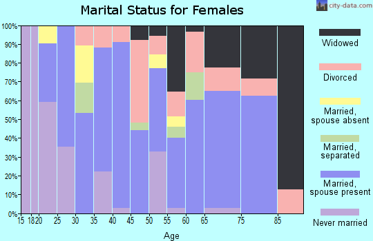 Zip code 38255 marital status for females
