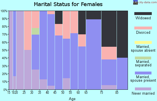 Zip code 38259 marital status for females