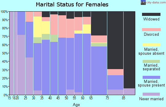 Zip code 38310 marital status for females