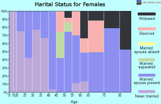 Zip code 38337 marital status for females