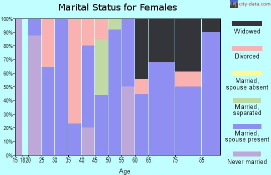Zip code 38339 marital status for females