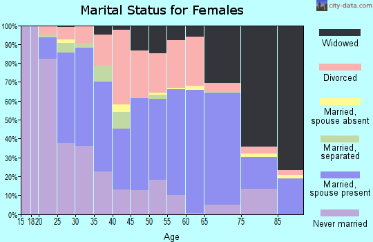 Zip code 38343 marital status for females