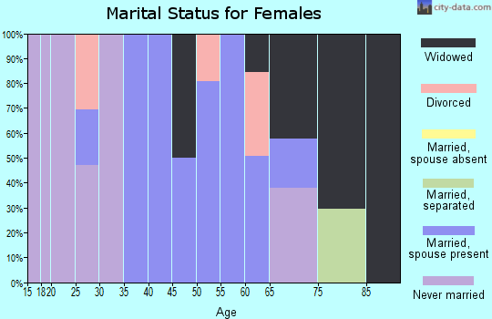 Zip code 38348 marital status for females