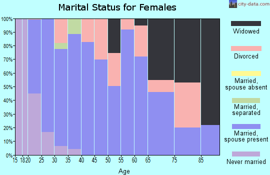 Zip code 38355 marital status for females