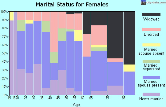 Zip code 38363 marital status for females