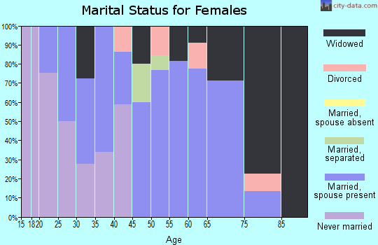 Zip code 38366 marital status for females