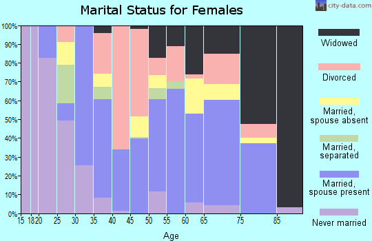 Zip code 38375 marital status for females