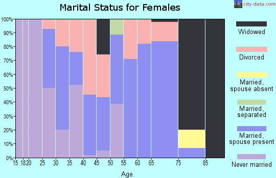 Zip code 38381 marital status for females