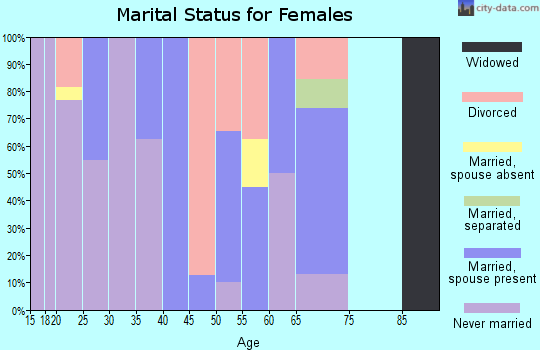 Zip code 38391 marital status for females