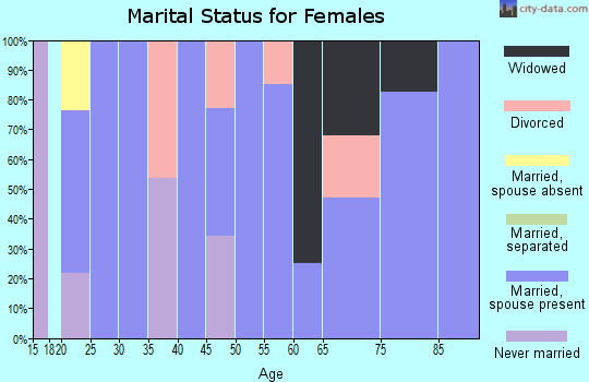 Zip code 38452 marital status for females