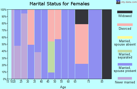 Zip code 38454 marital status for females