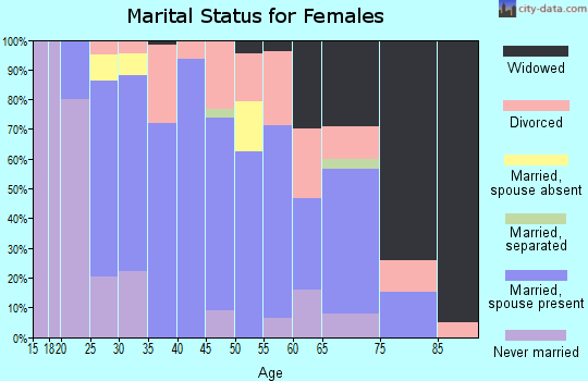 Zip code 38456 marital status for females