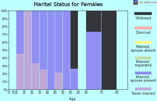 Zip code 38459 marital status for females