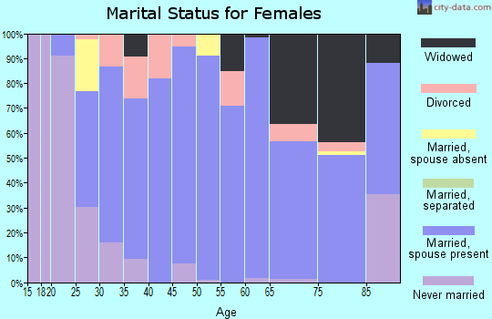 Zip code 38472 marital status for females