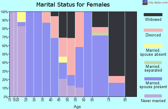 Zip code 38473 marital status for females