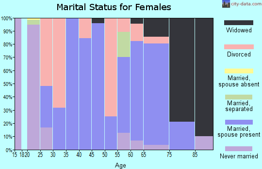 Zip code 38481 marital status for females