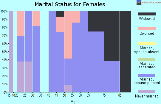 Zip code 38486 marital status for females