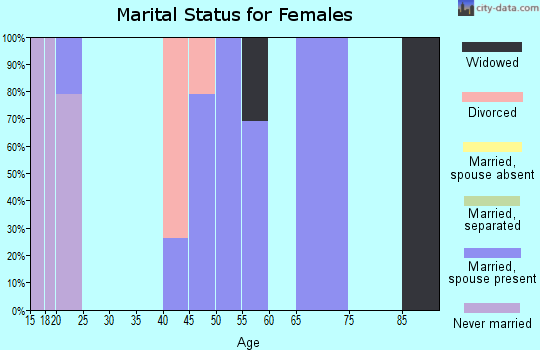 Zip code 38487 marital status for females