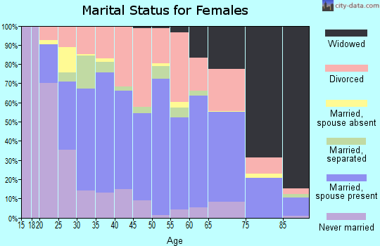 Zip code 38501 marital status for females
