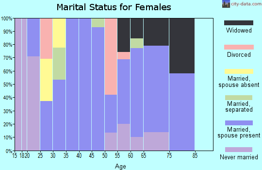 Zip code 38553 marital status for females