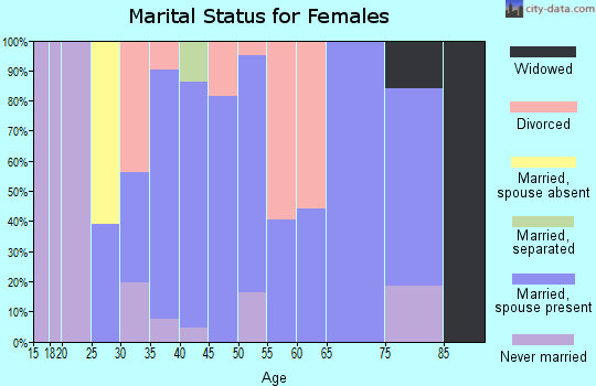 Zip code 38560 marital status for females