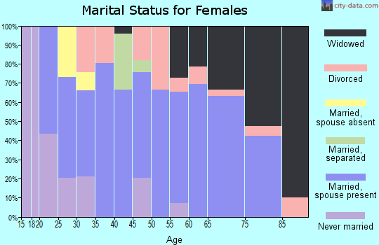 Zip code 38563 marital status for females