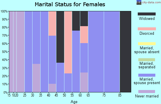 Zip code 38567 marital status for females