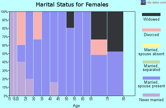 Zip code 38575 marital status for females
