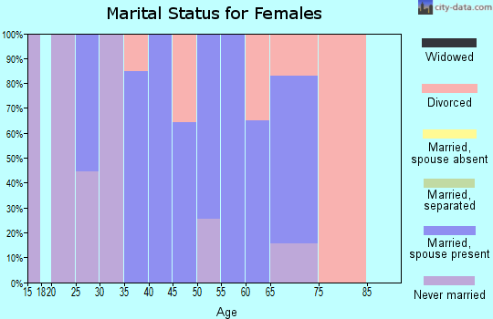 Zip code 38580 marital status for females