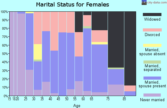 Zip code 38585 marital status for females