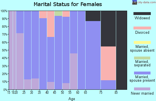 Zip code 38625 marital status for females
