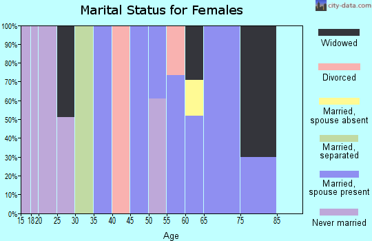 Zip code 38685 marital status for females