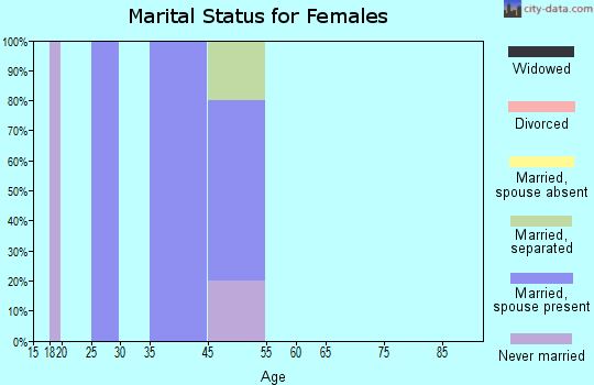 Zip code 38758 marital status for females