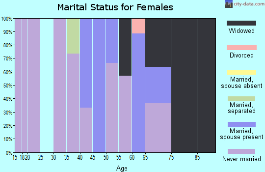 Zip code 38764 marital status for females